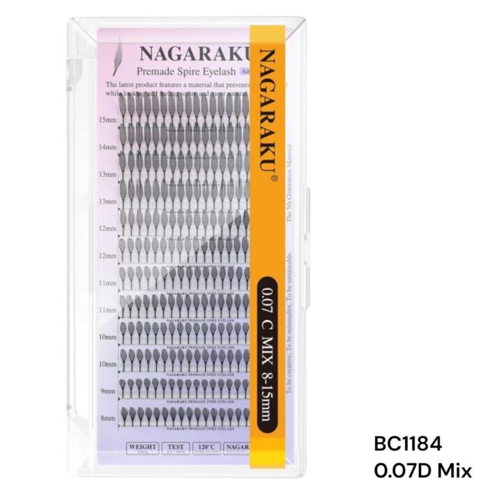 EXTENSIONES DE PESTAÑAS PREMADE SPIRE NAGARAKU 0.07D MIX –