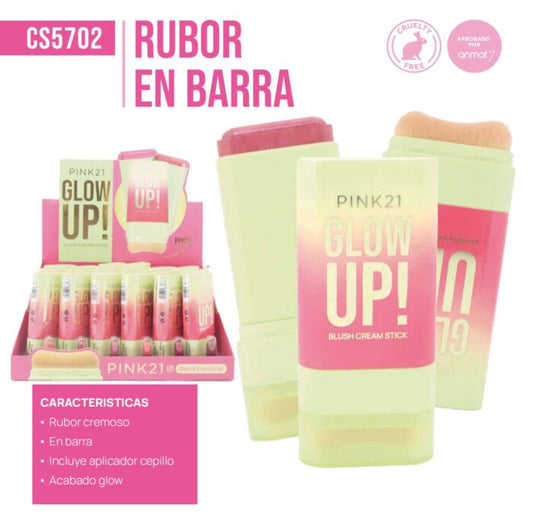 RUBOR EN BARRA CON BROCHA PINK21