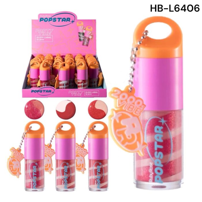BRILLO LABIAL RUBY ROSE CON LLAVERO