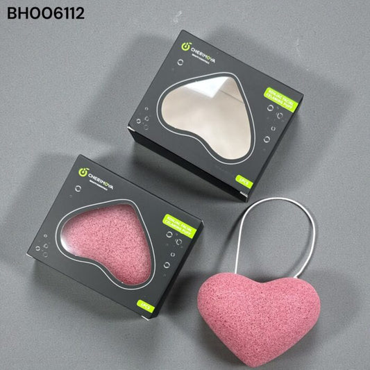 ESPONJA LIMPIADORA KONJAK FORMA CORAZON CHERIMOYA