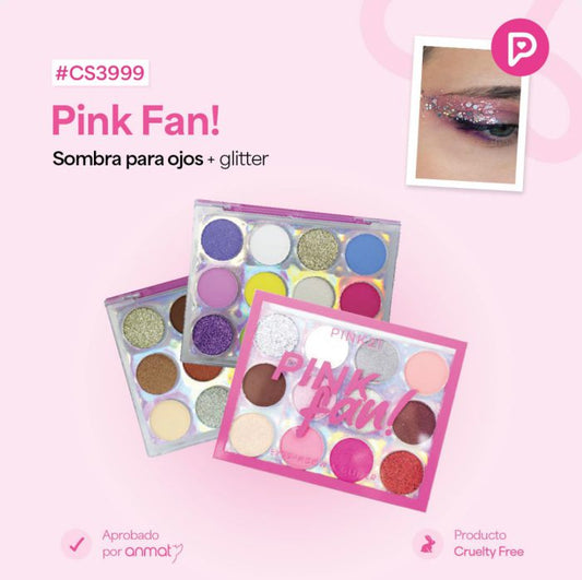 Paleta de Sombras para Ojos y Glitter Pink Fan! – Pink21
