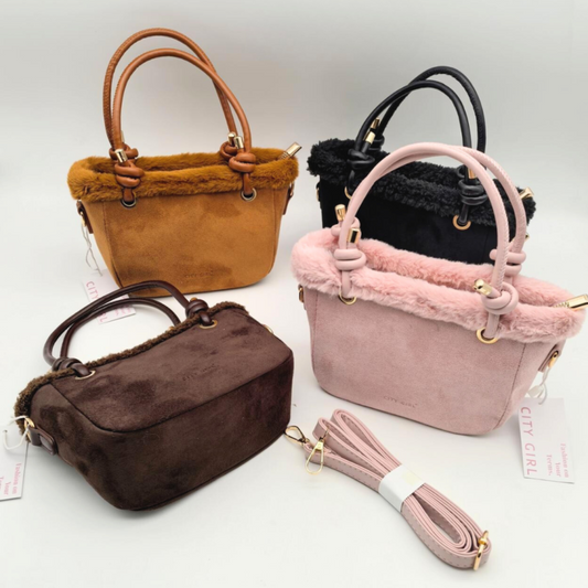 CARTERA GAMUZADA CON PELUCHE