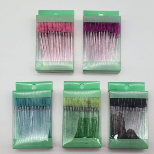 CEPILLOS PARA PESTAÑAS CON GLITTER 50PCS  CITY GIRL