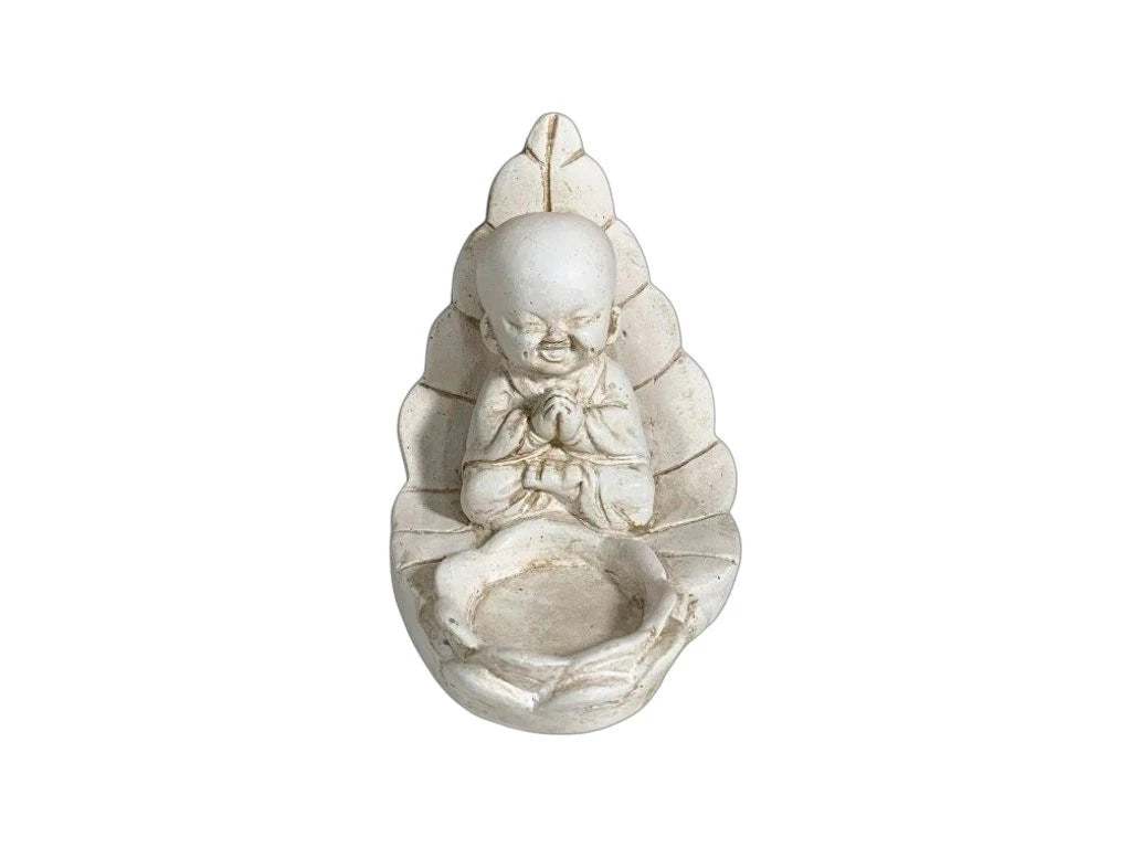 Porta Vela Buda Hoja 11x8cm