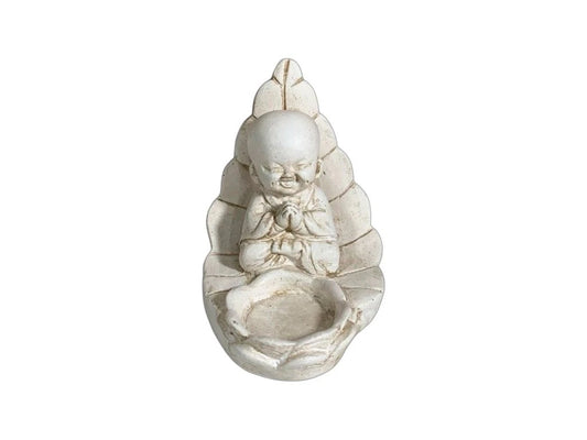 Porta Vela Buda Hoja 11x8cm