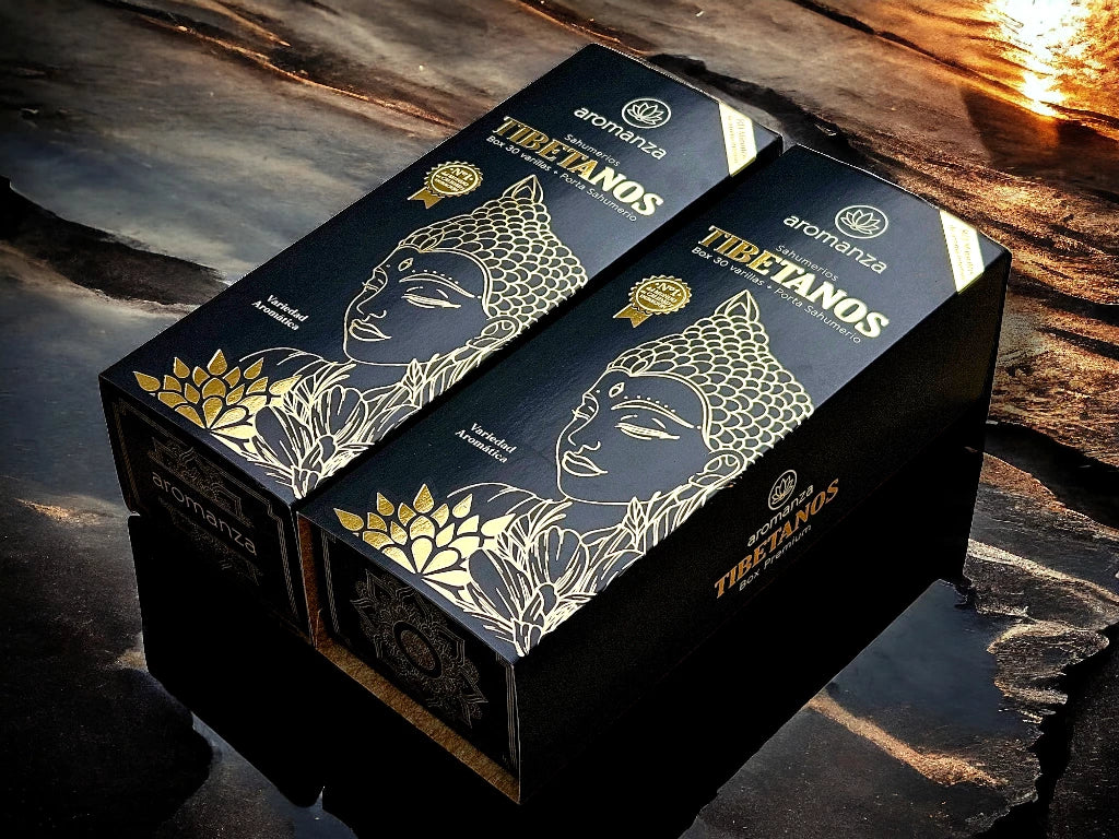 Box Sahumerios Aromanza Tibetanos x 30 con Porta