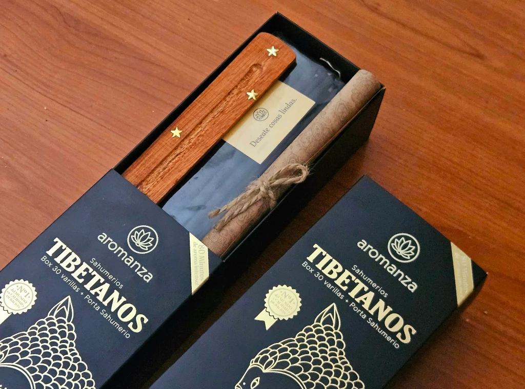 Box Sahumerios Aromanza Tibetanos x 30 con Porta