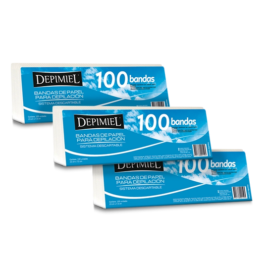 Bandas de papel para retirar cera x100 DEPIMIEL