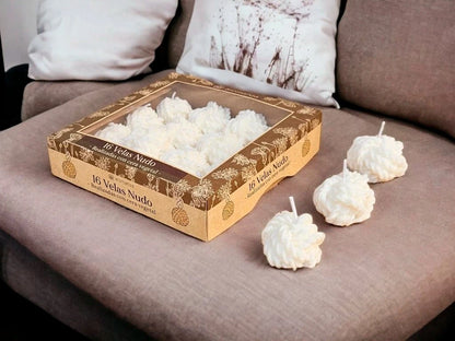 Velas Nudo de Cera Vegetal x 16