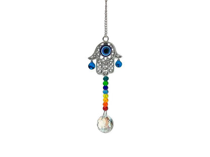 Armonizador Mano Ojo Turco 7 Colores con Cascabel 22cm