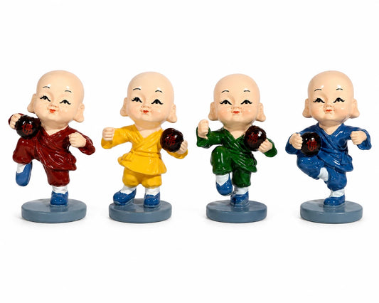 Set x 4 Monjes de la Suerte con Jarrón 6.5cm