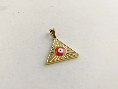 Dije de acero dorado triangular/cuadrado