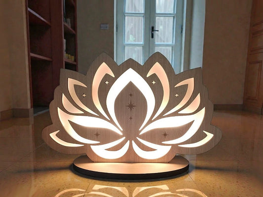 LAMPARA FLOR DE LOTO MDF 38X26CM APROX