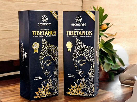 Box Sahumerios Aromanza Tibetanos x 30 con Porta