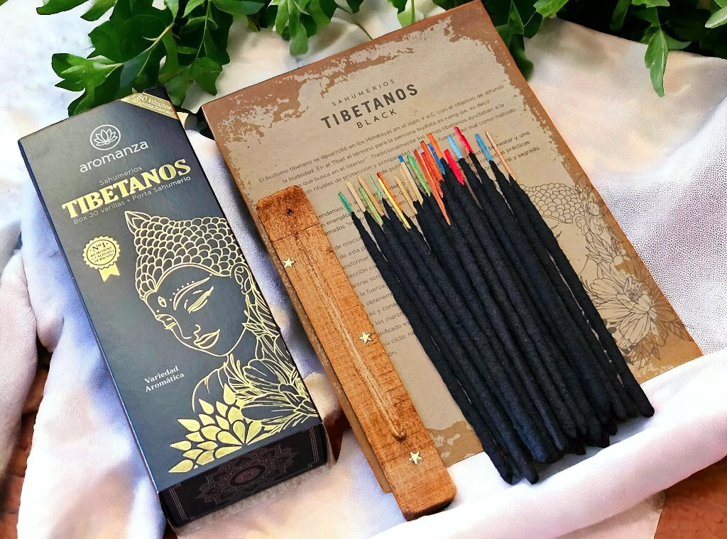 Box Sahumerios Aromanza Tibetanos x 30 con Porta