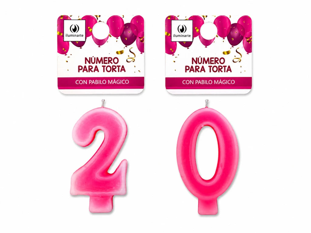 Velas de Cotillón: Número para Torta 7x4 cm