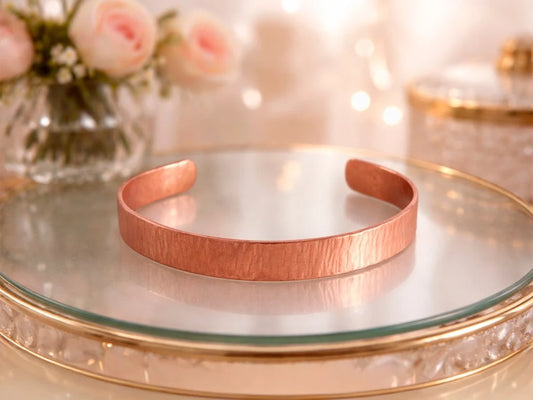 PULSERA MAGNETICA COBRE ANCHA LISA / LABRADA TAMAÑO GRANDE