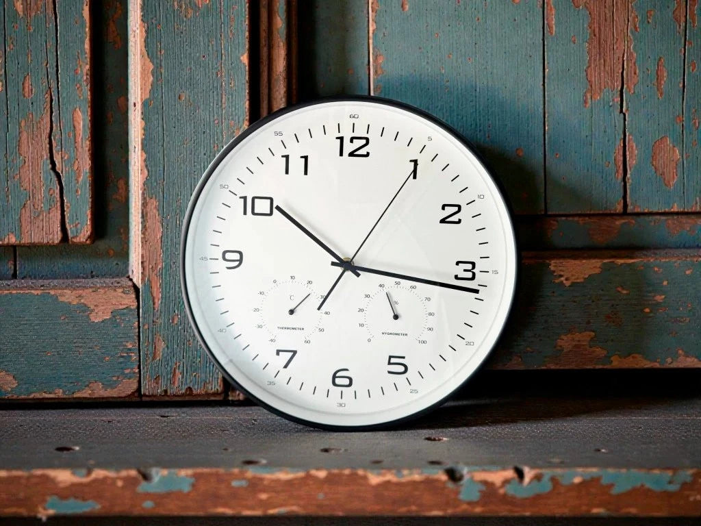 RELOJ DE PARED TEMP. Y HUMEDAD 30 CM