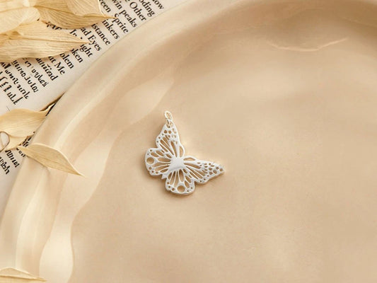 Dije Acero Blanco Mariposa Calada