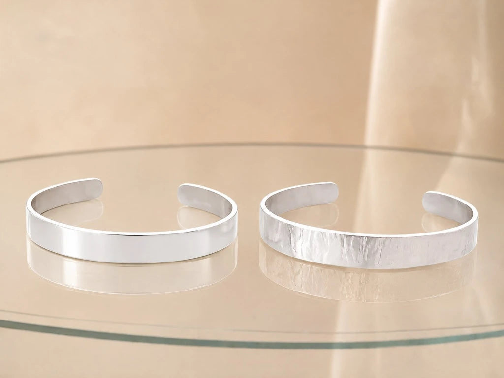 PULSERA ACERO LISA / LABRADA ANCHA