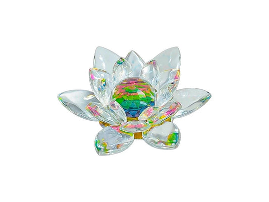 Flor de Loto Multicolor Vidrio Mediana 8cm