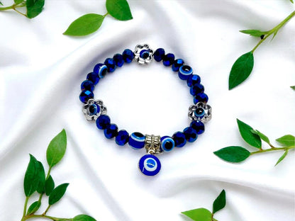 PULSERA OJO TURCO FLORES CALADAS