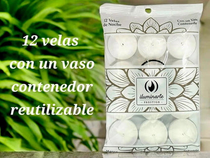 Vela de Noche Color Iluminarte x 12u