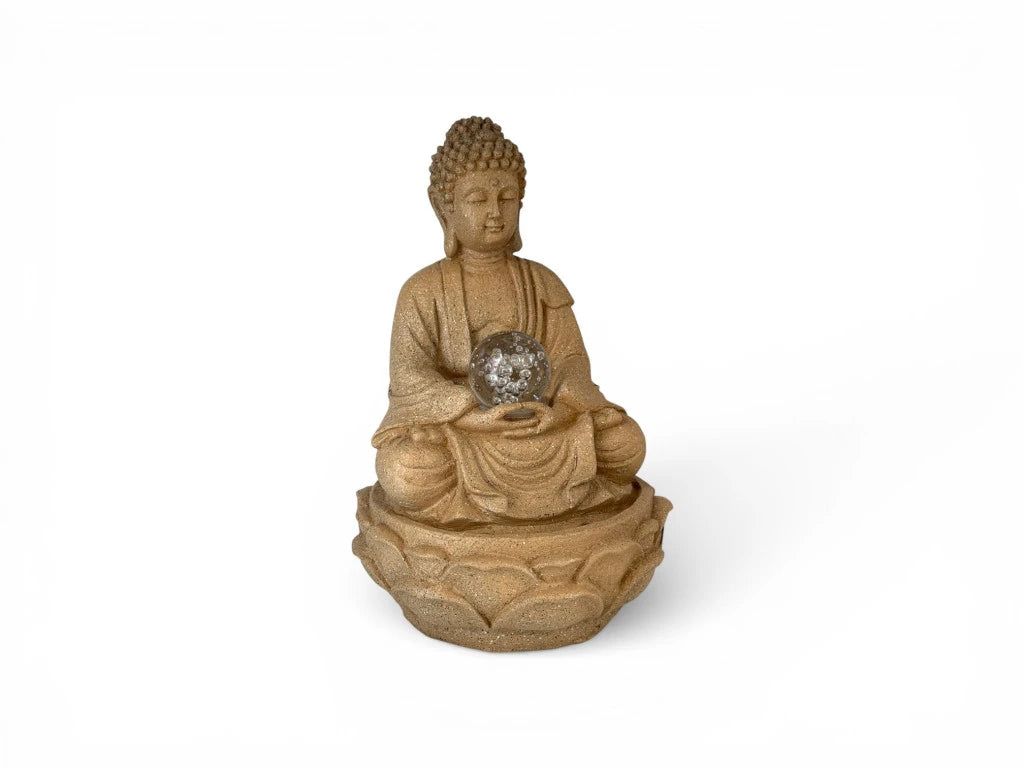 Fuente Buda sobre loto 30 cm