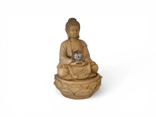 Fuente Buda sobre loto 30 cm