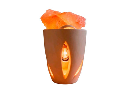 Lámpara de Sal Vaso Bombe Calado 10x8cm