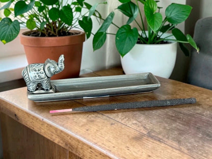 PORTA SAHUMERIO ELEFANTE 20CM