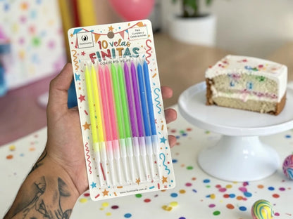 VELAS FINITAS FLUO (10 UNIDADES)