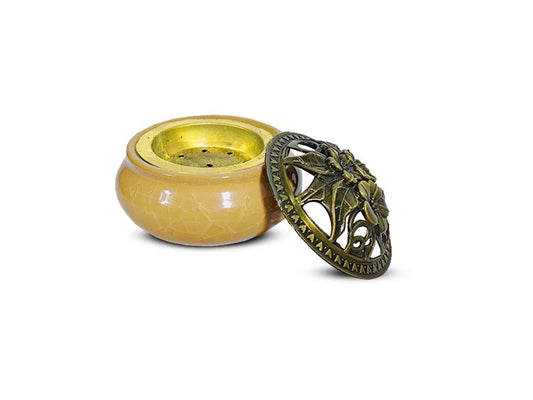 Sahumador Ceramica con Tapa Labrada 9,5x7cm