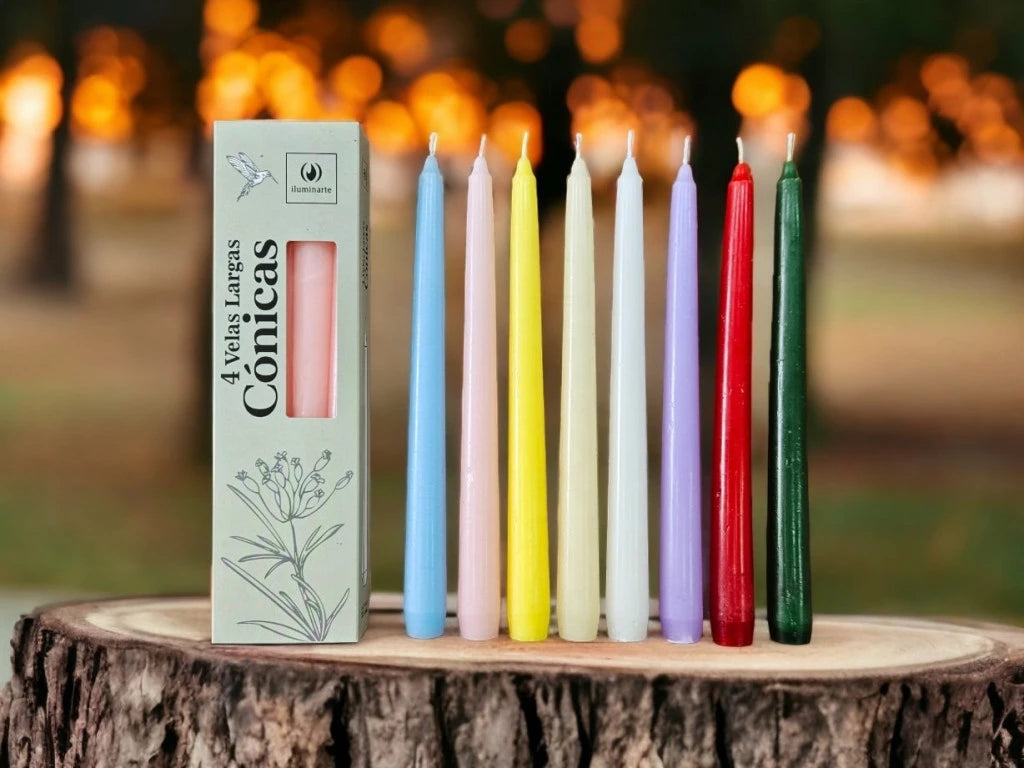 Velas cónicas largas 25cm x4