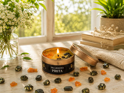 VELA AROMANZA ORGANICA CON CRISTALES X1