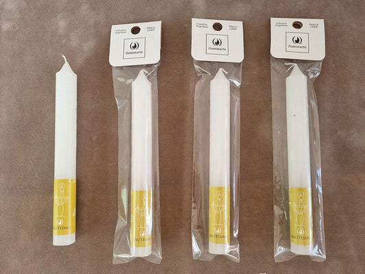 Vela para bautismo 2,2 cm: símbolo de fe y pureza