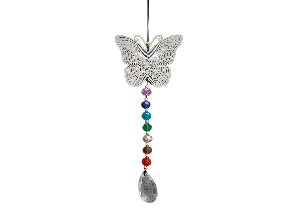 COLGANTE MOVIL GIRATORIO MARIPOSA 7 CHAKRAS 37CM