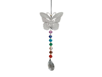 COLGANTE MOVIL GIRATORIO MARIPOSA 7 CHAKRAS 37CM