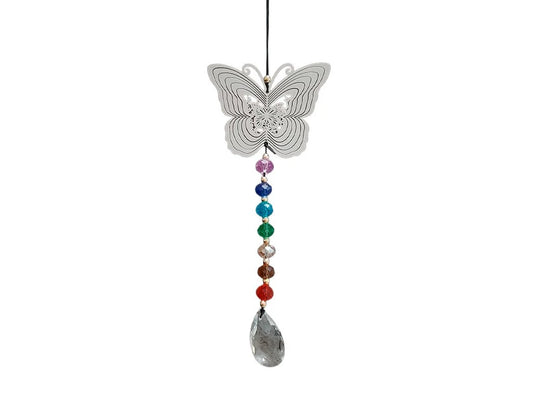 COLGANTE MOVIL GIRATORIO MARIPOSA 7 CHAKRAS 37CM