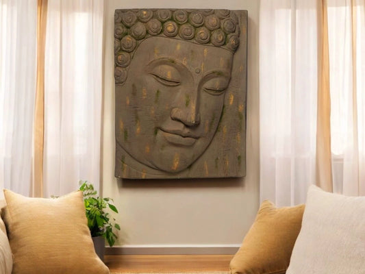 Cuadro Rostro Buda en Relieve 50 x 64 cm