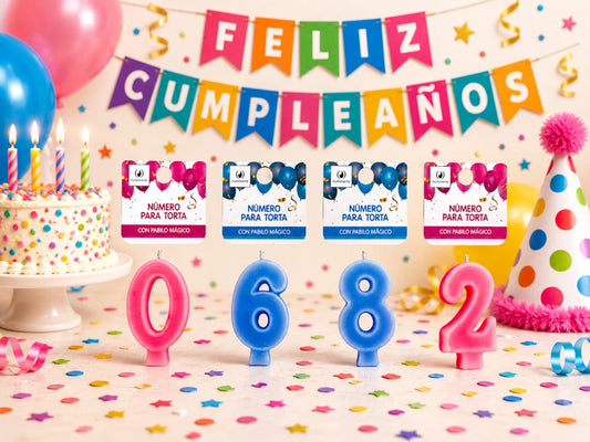 Velas de Cotillón: Número para Torta 7x4 cm