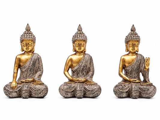 FIGURA BUDA X3 11.5CM LINEA DORADA