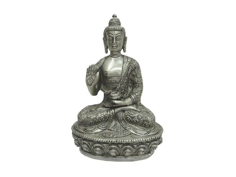 Bronce Buda con Historia Tallada 20 cm