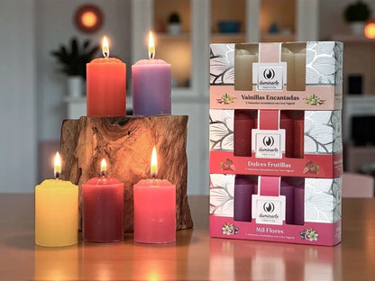 Veloncito Vintage: Caja x 3 - Velas Aromáticas de 3.5x3.5 cm