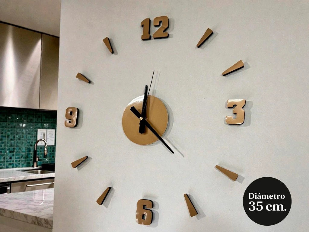 RELOJ AUTOADHESIVO ORO 35 CM