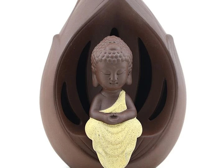 Cascada de Humo Niño Buda c/LED 17 cm (Importada)