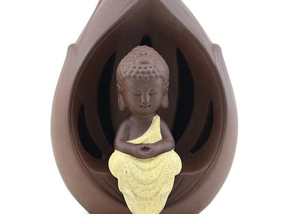Cascada de Humo Niño Buda c/LED 17 cm (Importada)